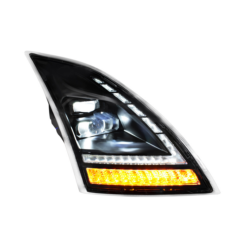 United Pacific Blackout Full LED Headlight With LED Turn Signal and DRL For 2018-2024 Volvo VNL-Passenger 32943