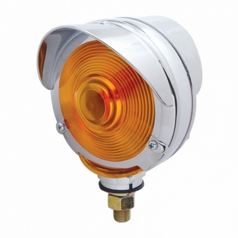 United Pacific Double Face Turn Signal Light With Visor Amber & Red Lens 33106
