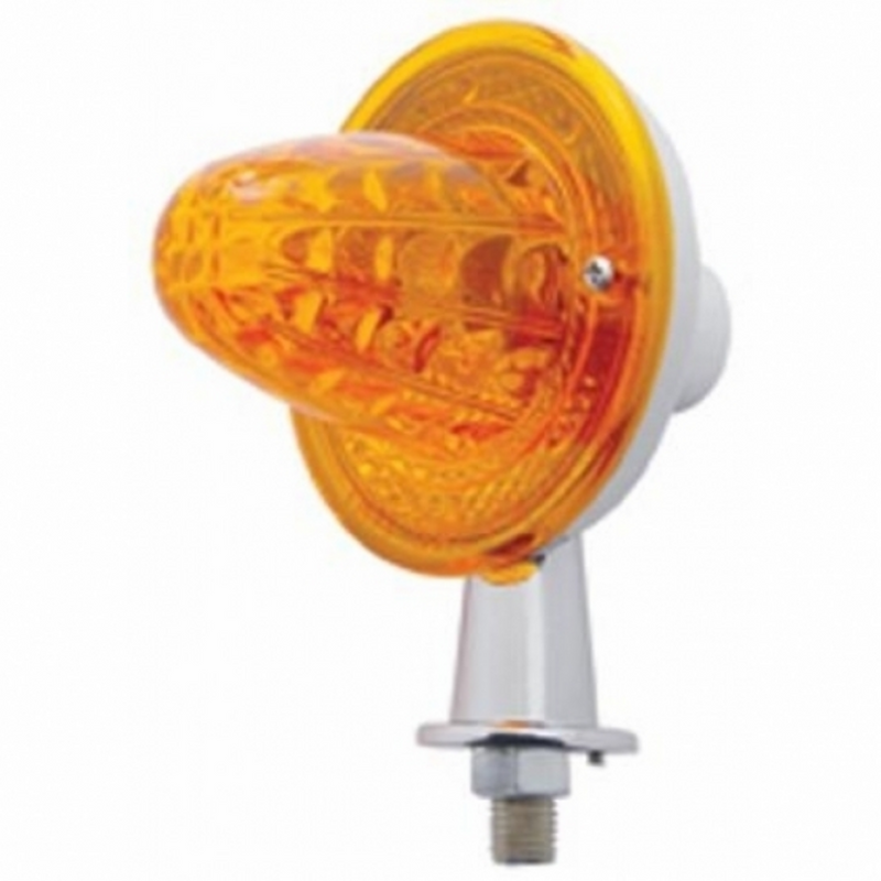 United Pacific 1-1/8" Arm Crystal Crystal Honda Light With Single Contact Amber Lens 33425