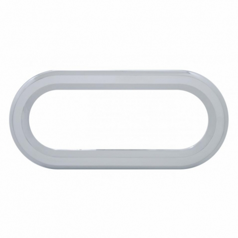 United Pacific Chrome Twist-On Light Bezel For 6" Oval Light Grommet 33999