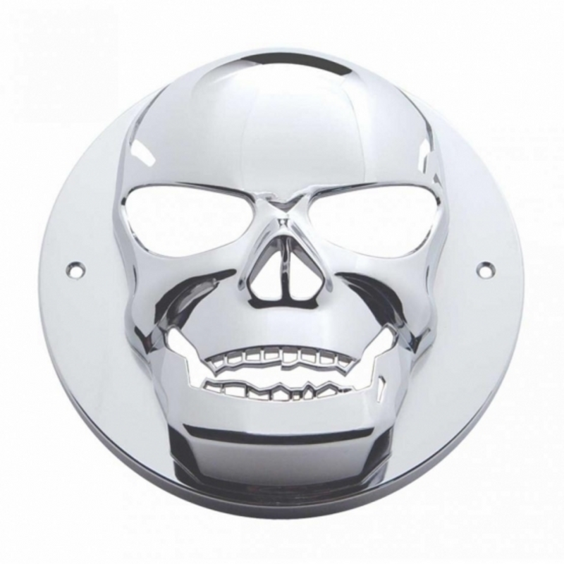 United Pacific Chrome 3D Skull Light Bezel For 2" Round Light 34015