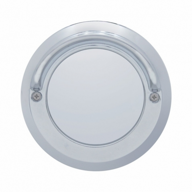 United Pacific 2'' Chrome Plastic Mirror Light Bezel With Visor 34071