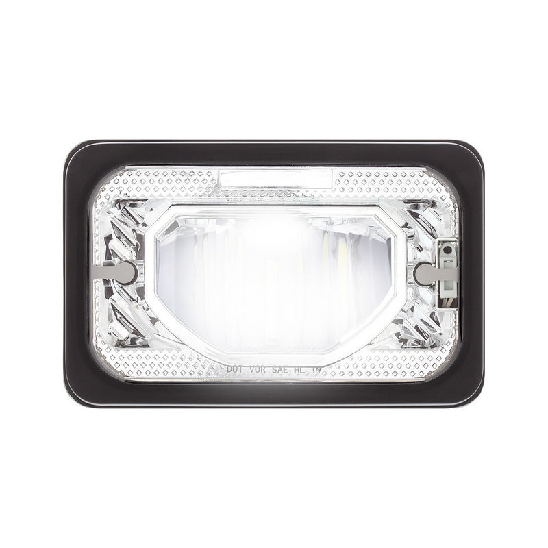 United Pacific ULTRALIT Heated 4" X 6" LED Headlight With Glass Lens & Aluminum Housing Low Beam Chrome 34131