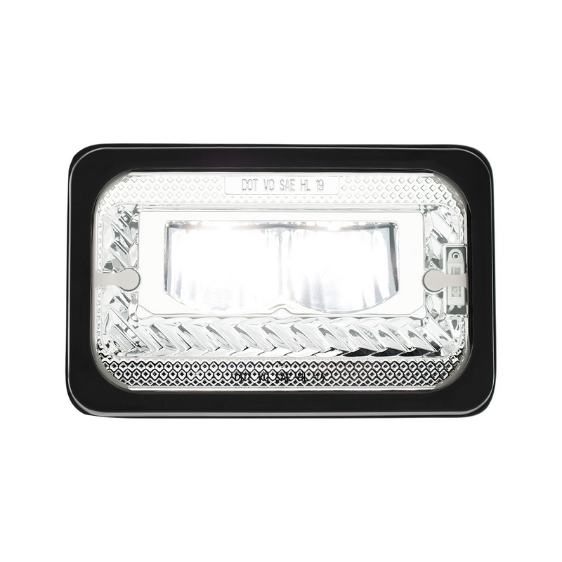 United Pacific ULTRALIT Heated 4" X 6" LED Headlight With Glass Lens & Aluminum Housing High Beam Chrome 34132