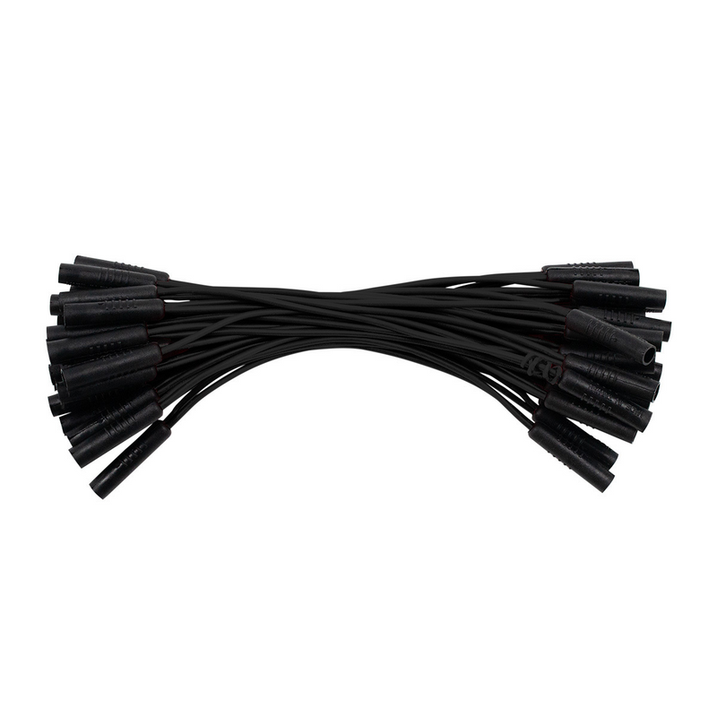 United Pacific 0.180" Female Plug Black Wire Harness With 50 Plugs-6" Lead (Bulk) 34185B