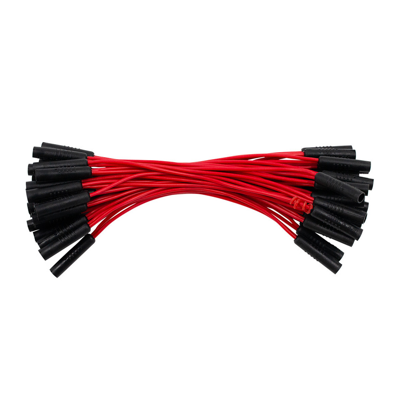 United Pacific 0.180" Female Plug Red Wire Harness With 50 Plugs-6" Lead (Bulk) 34187B