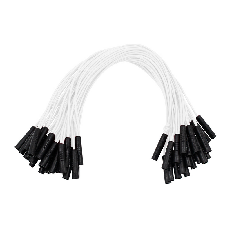 United Pacific 0.180" Female Plug White Wire Harness With 50 Plugs-12" Lead (Bulk) 34189B