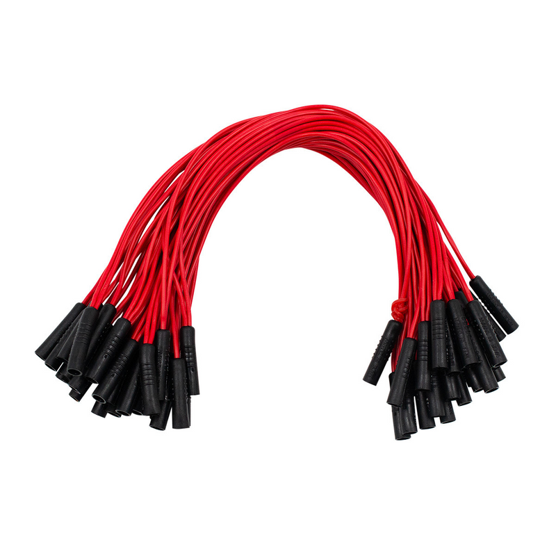 United Pacific 0.180" Female Plug Red Wire Harness With 50 Plugs-12" Lead (Bulk) 34190B