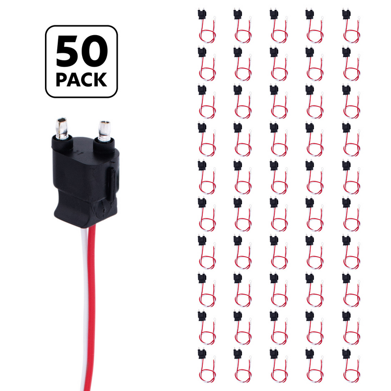 United Pacific 2 Wire Pigtail With 2 Prong Straight Plug 12" Lead (50-Pack) 34211P50