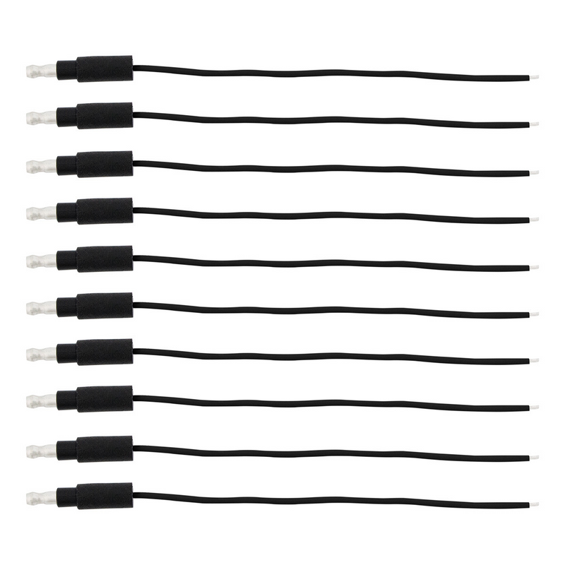 United Pacific 6" Single Lead Wire With .180 Bullet Termination & Stripped End Black (10 Pcs) 34213P10