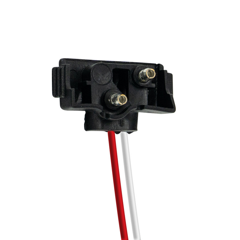 United Pacific 2 Wire Pigtail With 2 Prong Right Angle Plug 12" Lead (Retail) 34215P