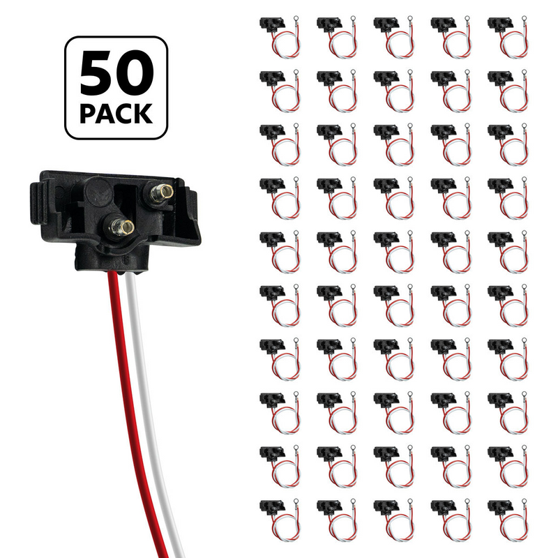 United Pacific 2 Wire Pigtail With 2 Prong Right Angle Plug 12" Lead (50-Pack) 34215P50