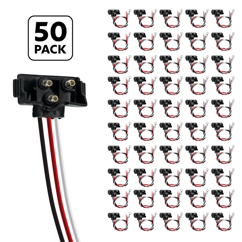 United Pacific 3 Wire Pigtail With 3 Prong Right Angle Plug 12" Lead (50-Pack) 34216P50