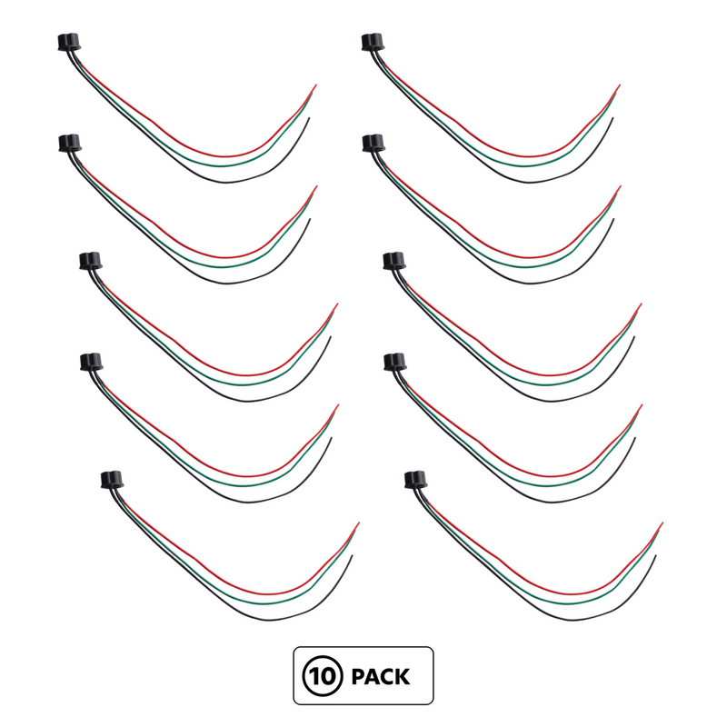 United Pacific 3 Contact Female Headlight Pigtail For H4 Halogen Bulb (10 Pcs) 34222P10