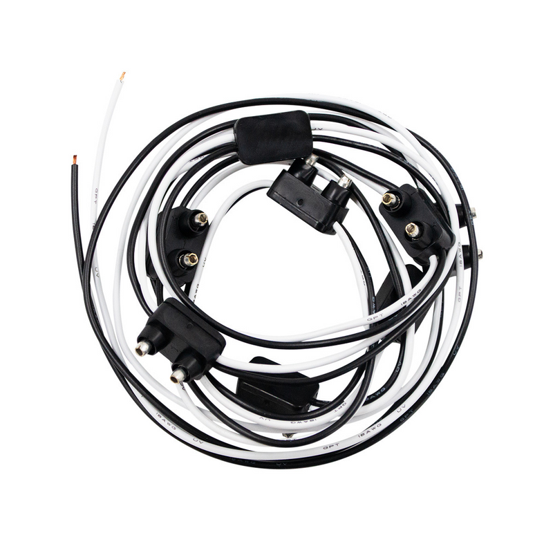 United Pacific 8 Count 2-Prong Male Bullet Plugs 16G Wire Harness 7" Lead Between Plugs 34247P