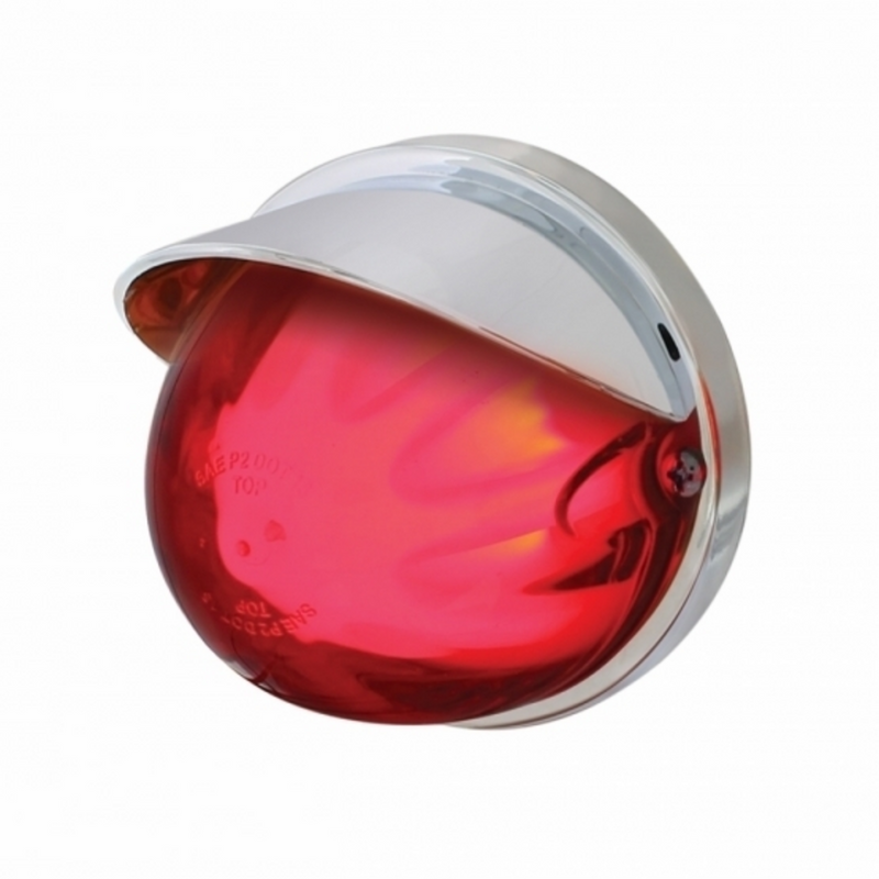United Pacific 9 LED Dual Function GloLight Watermelon Flush Mount Kit With Visor Red LED/Red Lens 34405