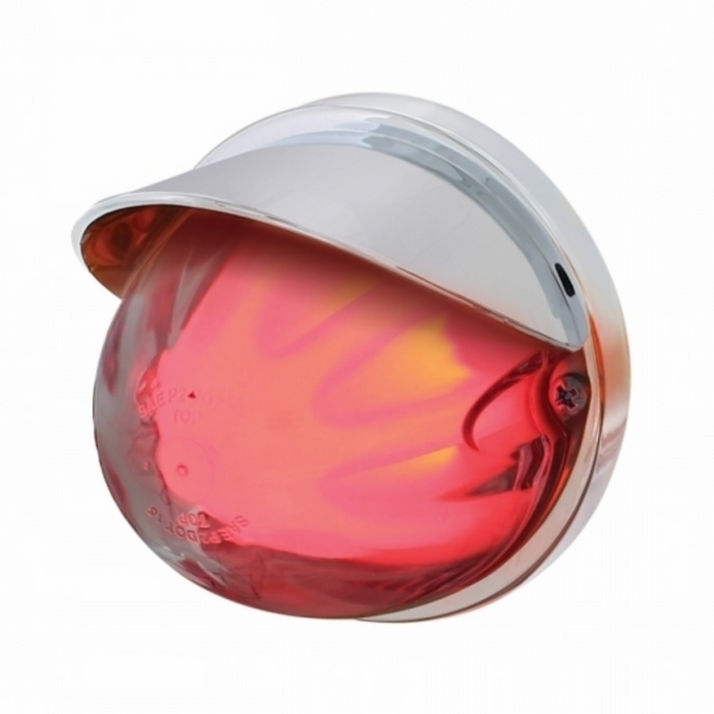 United Pacific 9 LED Dual Function GloLight Watermelon Flush Mount Kit With Visor Red LED/Clear Lens 34407