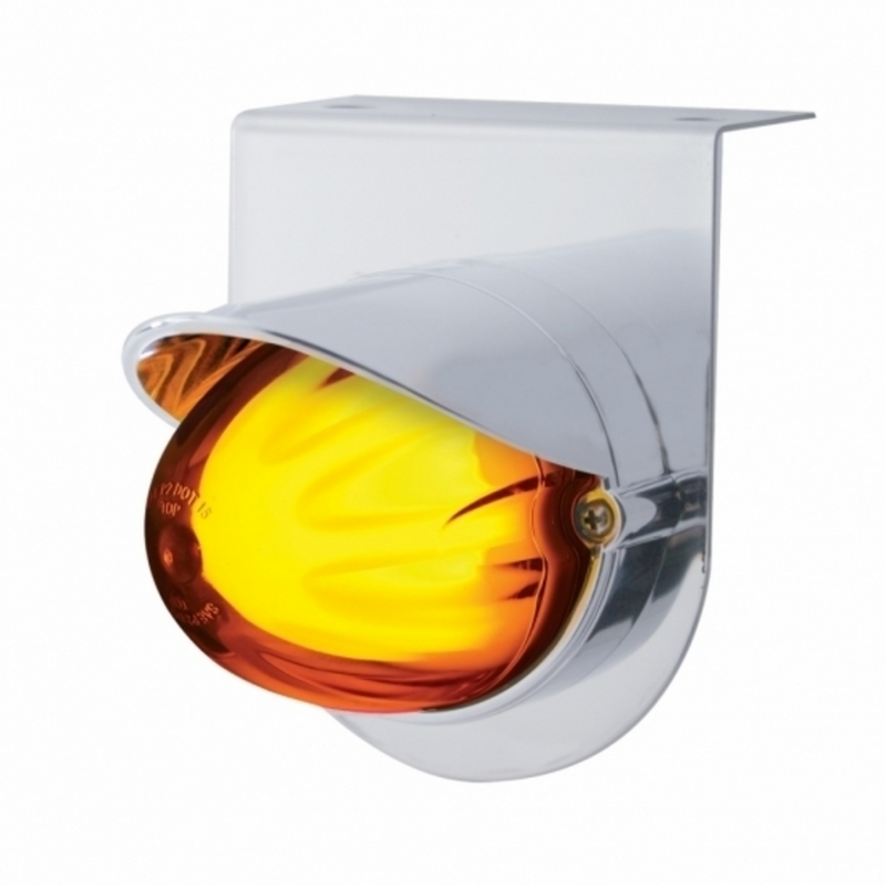 United Pacific Stainless Light Bracket With 9 LED Dual Function Watermelon GloLight & Visor Amber LED/Amber Lens 34412