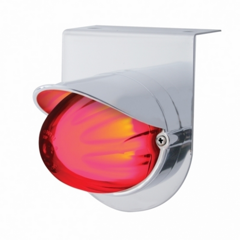 United Pacific Stainless Light Bracket With 9 LED Dual Function Watermelon GloLight & Visor Red LED/Red Lens 34413