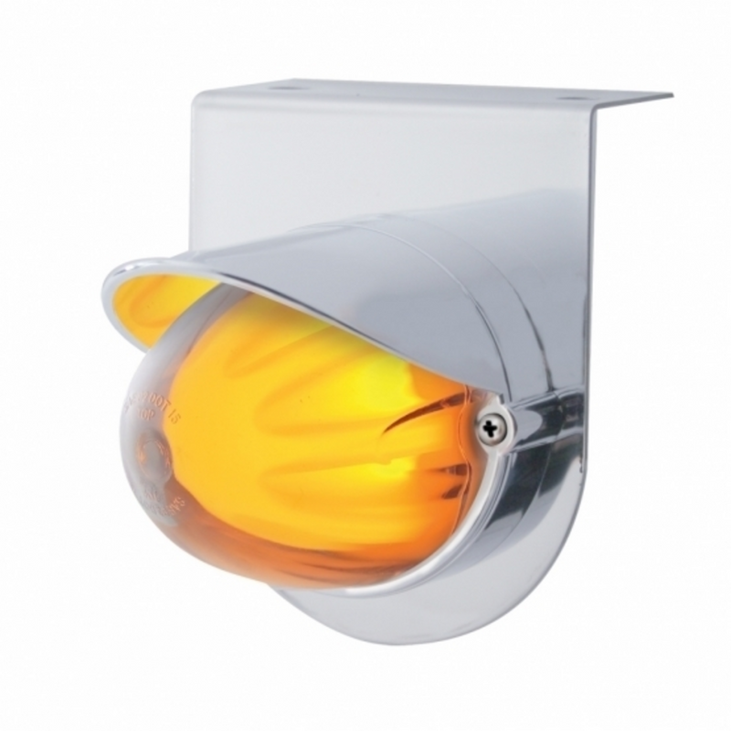 United Pacific Stainless Light Bracket With 9 LED Dual Function Watermelon GloLight & Visor Amber LED/Clear Lens 34414