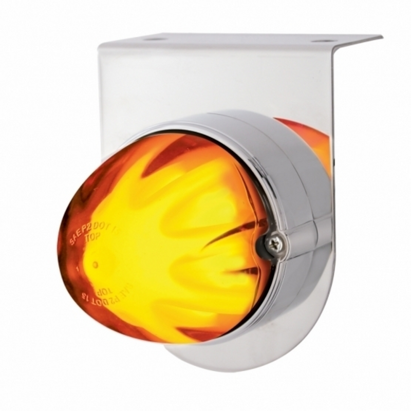 United Pacific Stainless Light Bracket With 9 LED Dual Function Watermelon GloLight Amber LED/Amber Lens 34416