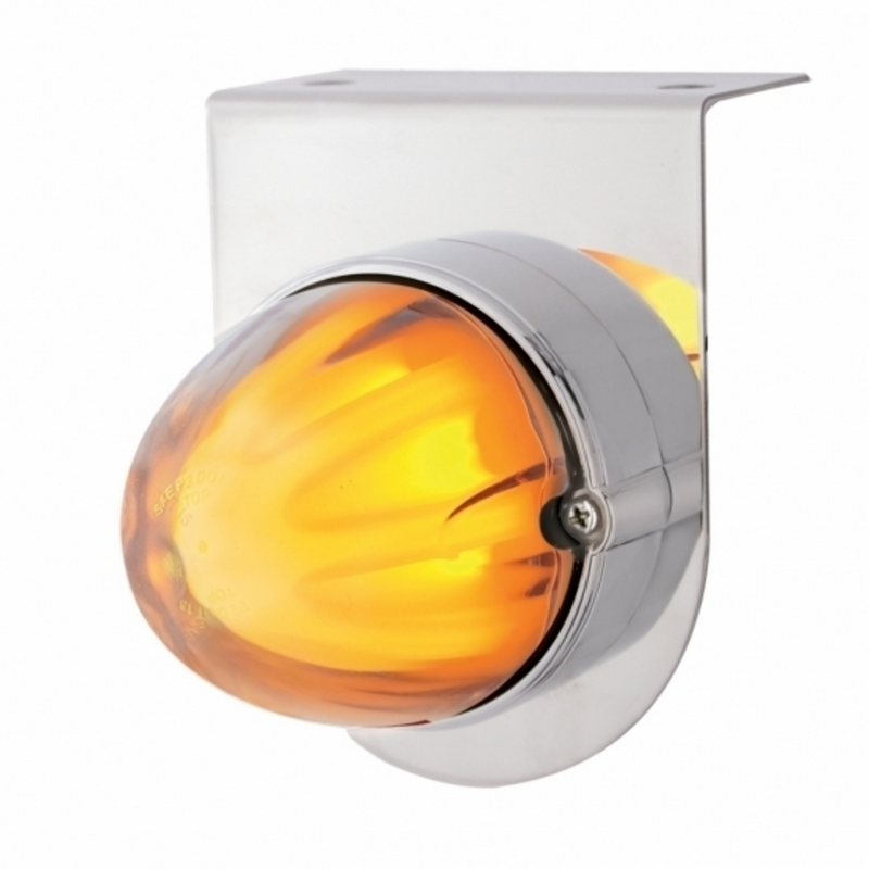 United Pacific Stainless Light Bracket With 9 LED Dual Function Watermelon GloLight Amber LED/Clear Lens 34418