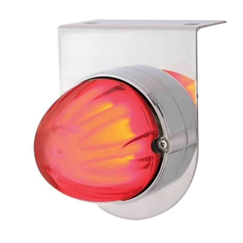 United Pacific Stainless Light Bracket With 9 LED Dual Function Watermelon GloLight Red LED/Clear Lens 34419
