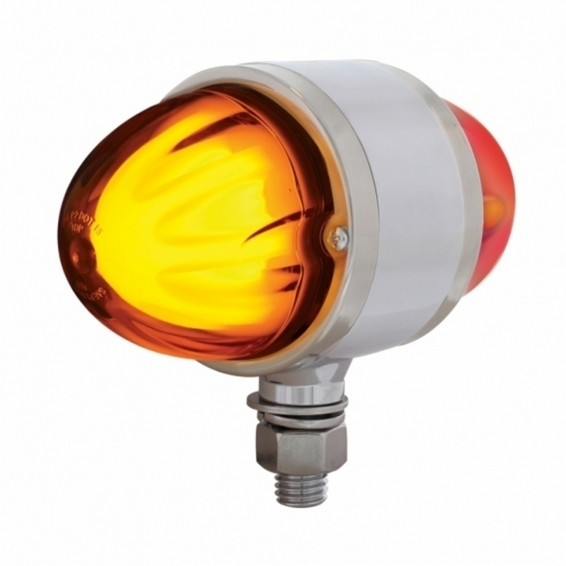 United Pacific 18 LED Dual Function GloLight Double Face Light Amber & Red LED/Amber & Red Lens 34428