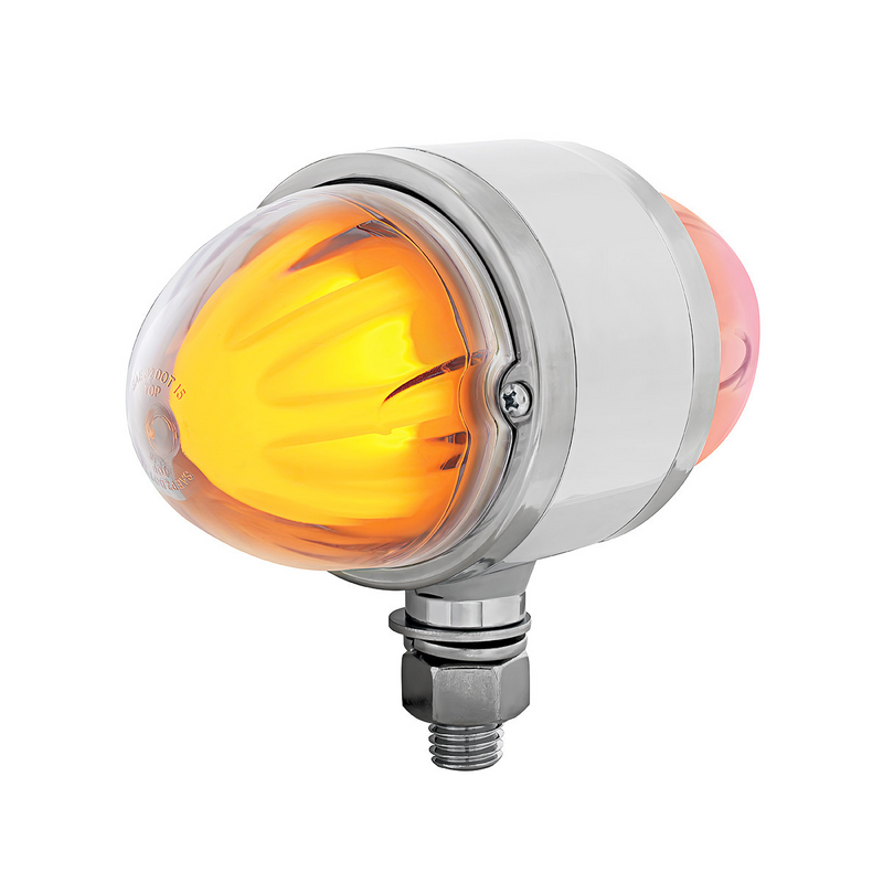 United Pacific 18 LED Dual Function GloLight Double Face Light Amber & Red LED/Clear Lens 34429