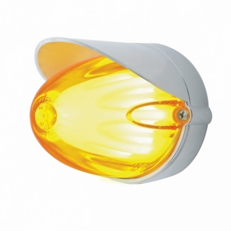 United Pacific 9 LED Dual Function GloLight Watermelon Grakon 1000 Flush Mount Kit With Visor Amber LED/Amber Lens 34442
