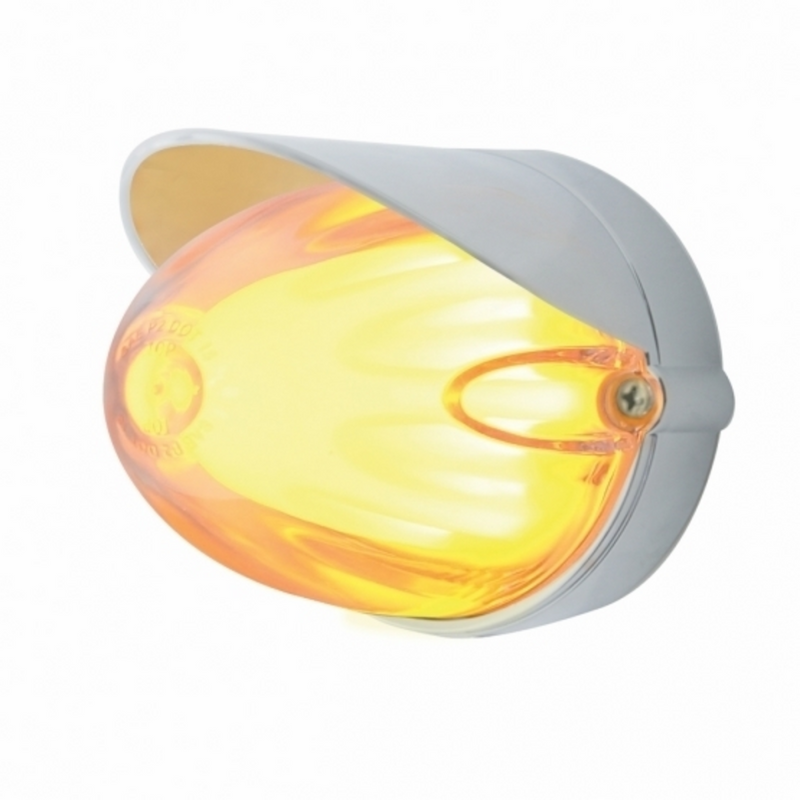 United Pacific 9 LED Dual Function GloLight Watermelon Grakon 1000 Flush Mount Kit With Visor Amber LED/Clear Lens 34443