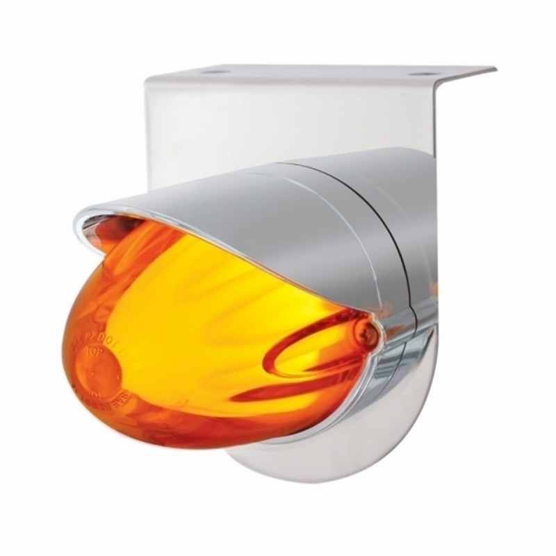 United Pacific SS Bracket With 9 LED Dual Function GloLight Watermelon Grakon 1000 Light & Visor -Amber LED & Lens 34446