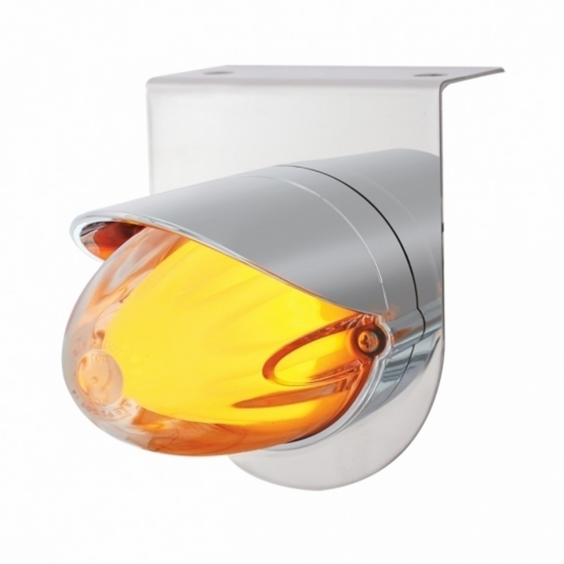 United Pacific SS Bracket With 9 LED Dual Function GloLight Watermelon Grakon 1000 Light & Visor -Amber LED/ Clear Lens 34447