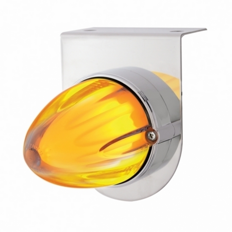 United Pacific SS Bracket With 9 LED Dual Function Watermelon GloLight -Amber LED/Clear Lens 34449