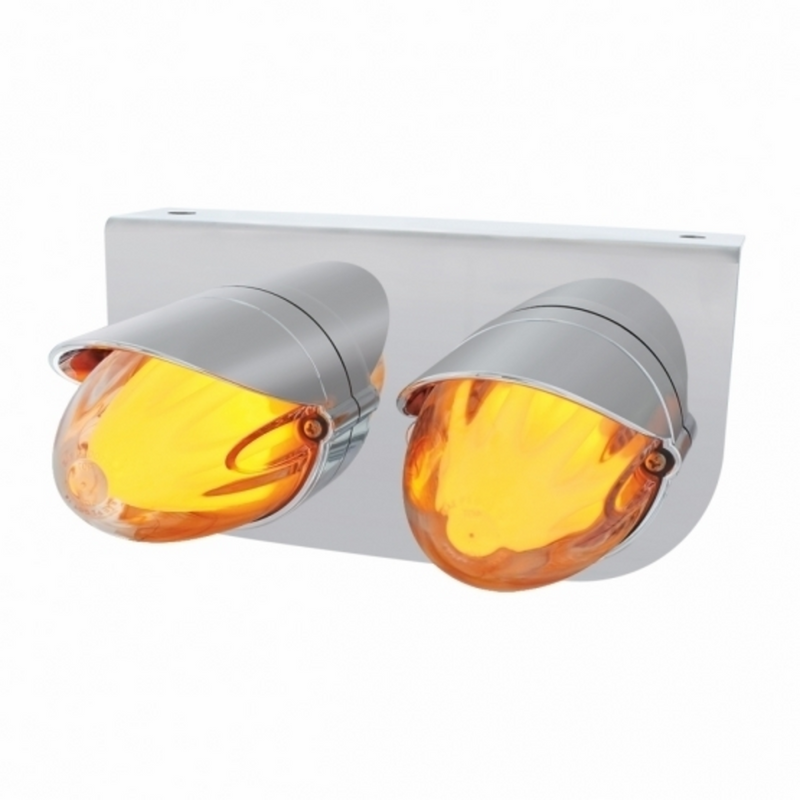 United Pacific SS Bracket With Two 9 LED Dual Function GloLight Watermelon Grakon 1000 Lights & Visors -Clear Lens 34451