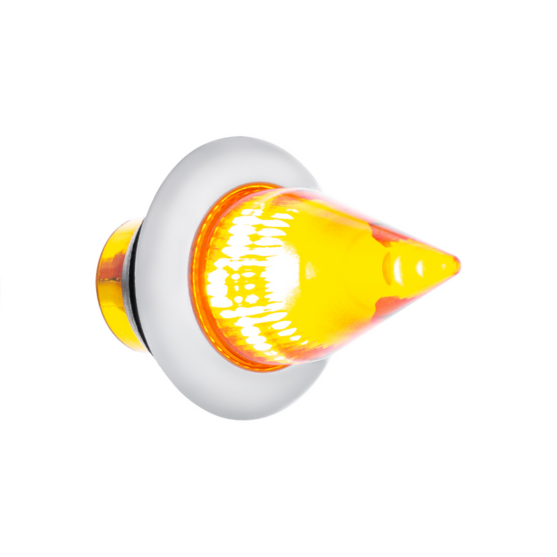 United Pacific 4 LED Dual Function 3/4" Mini Spike Light With SS Bezel (Clearance/Marker) Amber LED/Amber Lens 34841
