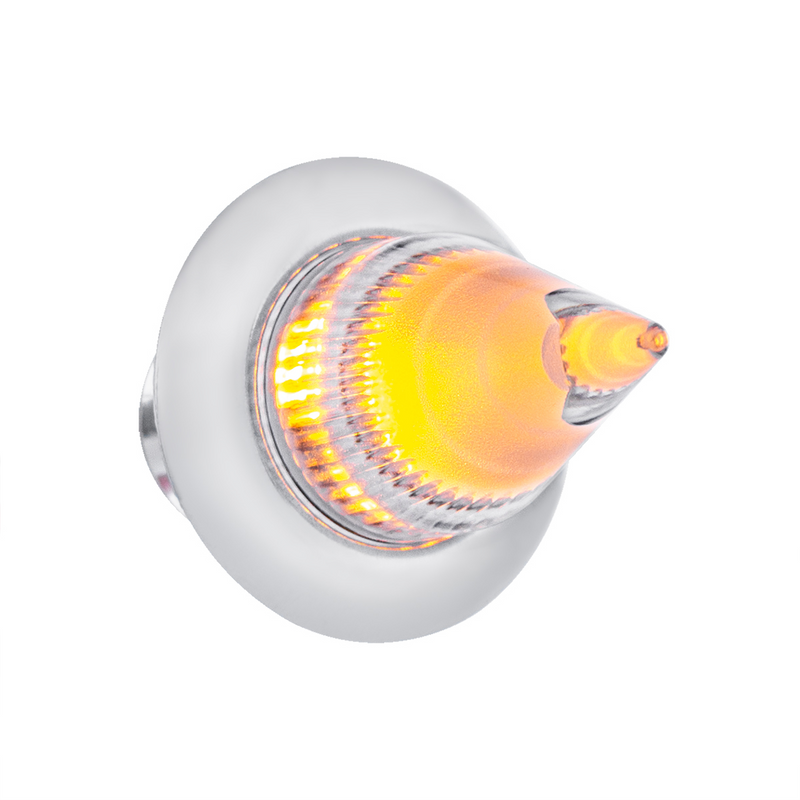 United Pacific 4 LED Dual Function 3/4" Mini Spike Light With SS Bezel (Clearance/Marker) Amber LED/Clear Lens 34843
