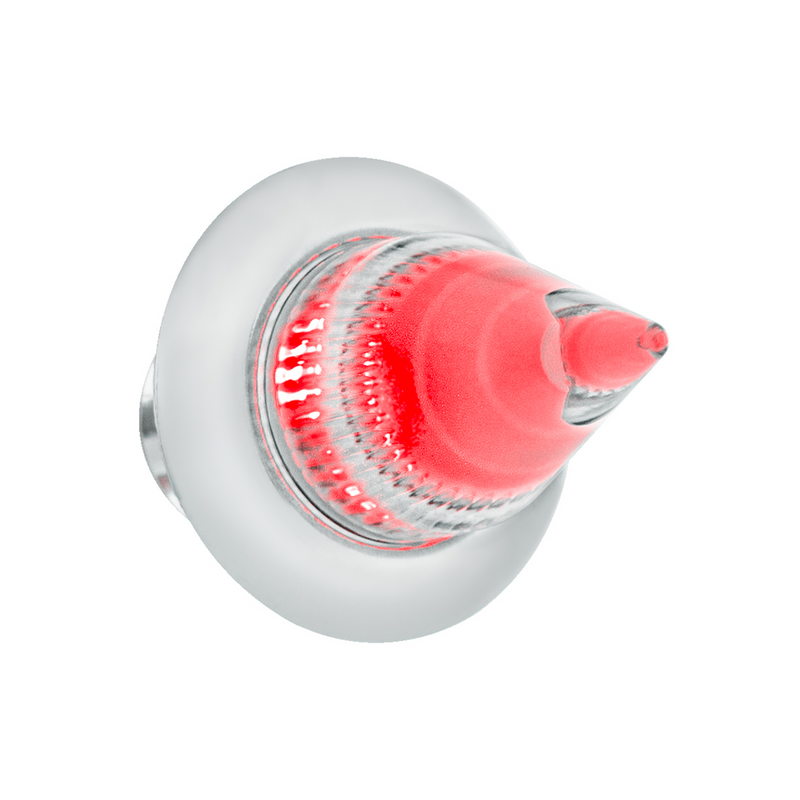 United Pacific 4 LED Dual Function 3/4" Mini Spike Light With SS Bezel (Clearance/Marker) Red LED/Clear Lens 34844