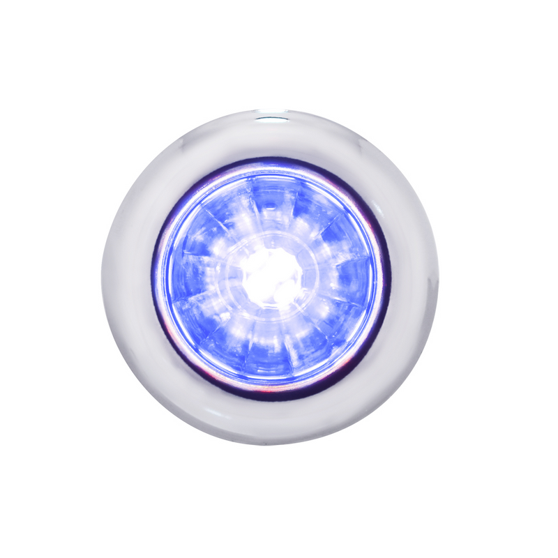 United Pacific 4 LED Dual Function 3/4" Mini Watermelon Light (Clearance/Marker) Blue LED/Clear Lens 34851