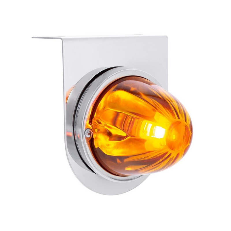 United Pacific UltraBurst Glass Watermelon Light With Stainless Steel Light Bracket Kit-Amber LED/Amber Lens 35051
