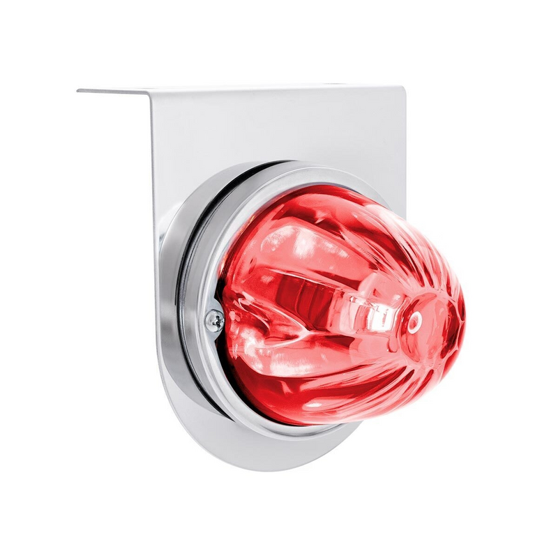 United Pacific UltraBurst Glass Watermelon Light With Stainless Steel Light Bracket Kit-Red LED/Clear Lens 35054