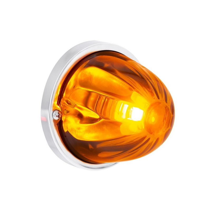 United Pacific UltraBurst Glass Watermelon Light Flush Mount Kit-Amber LED/Dark Amber Lens 35075