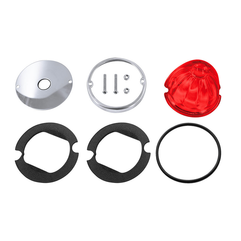 United Pacific Glass Watermelon Light Kit For 3/4" Mini Light-Red Lens 35092