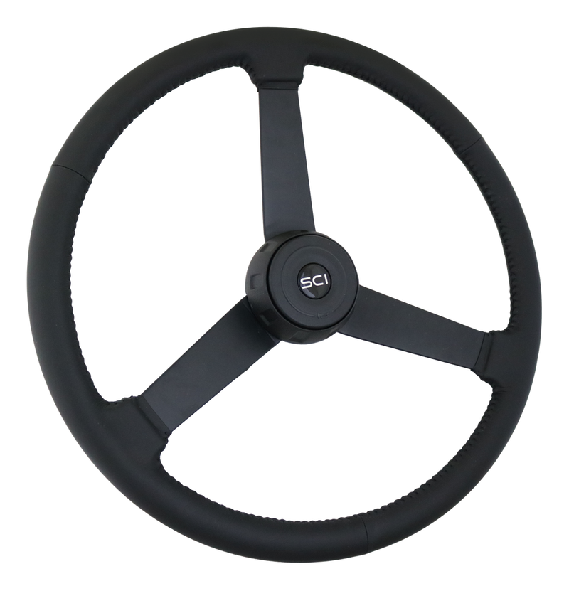 Steering Creations 20" Black Leather Rim Steering Wheel- "Hoss"