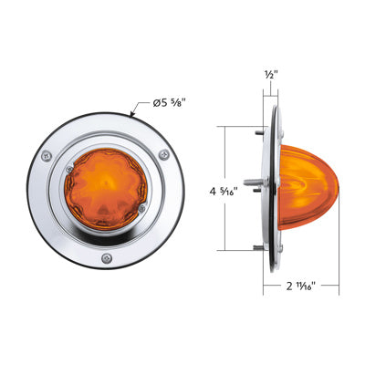 United Pacific GloLight Watermelon Sleeper Bunk Kit,  Stainless Steel Bezel- Amber (9 Diodes)