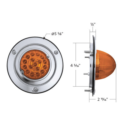 United Pacific Watermelon Reflector Sleeper Bunk Kit, SS Bezel (17 Diodes)