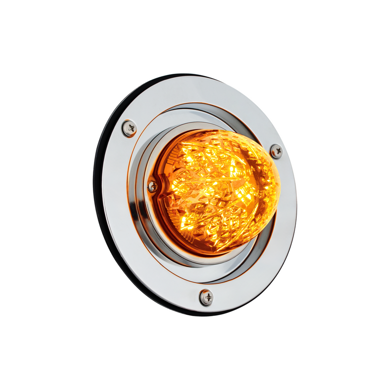 United Pacific Crystal-Comet 9 LED Dual Function Watermelon Sleeper Bunk Kit With 304 SS Bezel-Amber LED/Amber Lens 35357