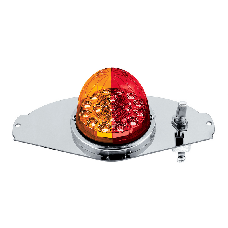 United Pacific 304 SS Above Door Dome Light Kit W/ 17 LED Double Fury Watermelon For 2008-2017 FL Cascadia-Amber & Red LED 35367