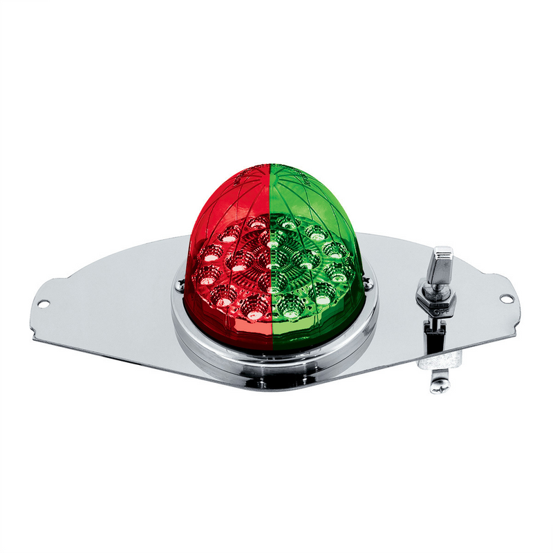 United Pacific 304 SS Above Door Dome Light Kit W/ 17 LED Double Fury Watermelon For 2008-2017 FL Cascadia-Red & Green LED 35370