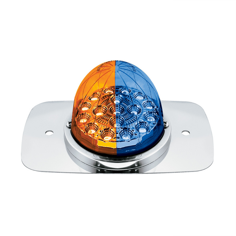 United Pacific 304 SS Turn Signal Light Kit W/ 17 LED Double Fury Watermelon For 2008-2017 FL Cascadia-Amber & Blue LED 35373